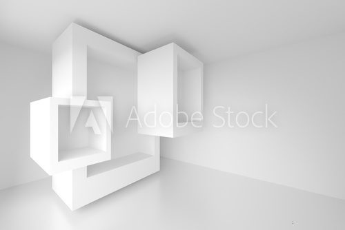 Fototapeta 3d White Geometric Design