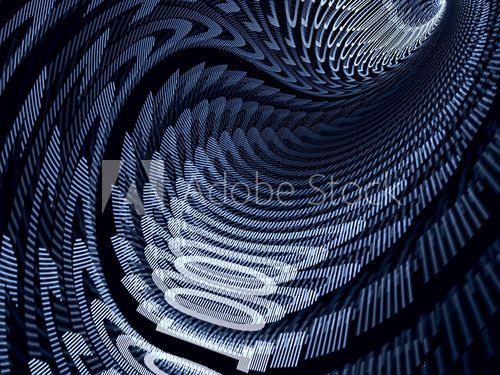 Fototapeta Abstract digitally generated image tunnel with digits