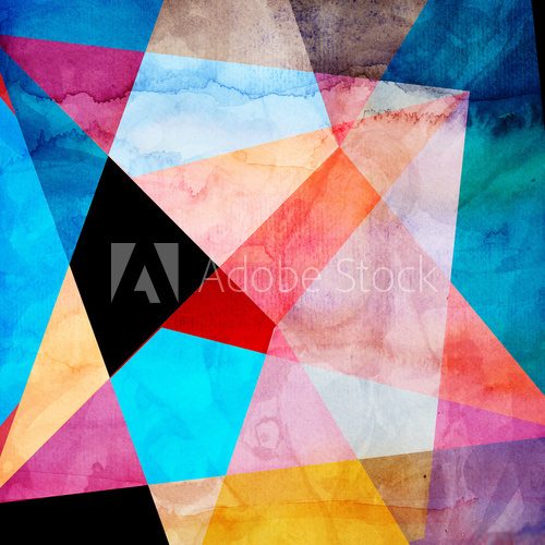 Fototapeta Abstract watercolor geometric background