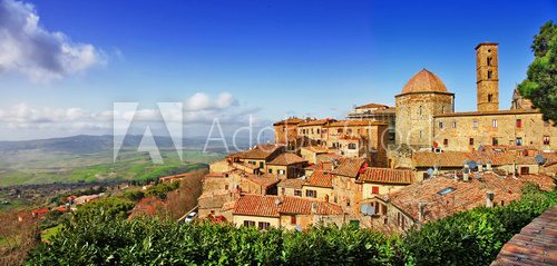 Fototapeta beautiful old Volterra - medieval town of Tuscany, Italy