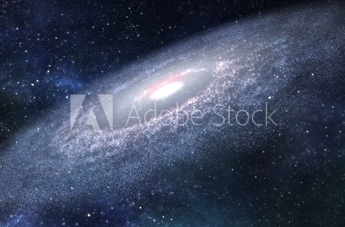 Fototapeta Big Spiral Galaxy - 3D Rendered Digital Illustration