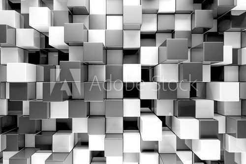 Fototapeta Black and white blocks abstract background