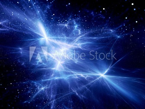 Fototapeta Blue glowing energy field in nebula