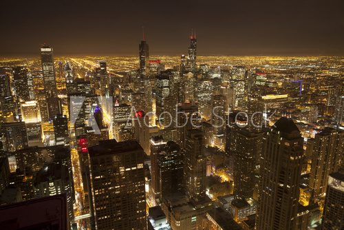 Fototapeta Chicago city at night