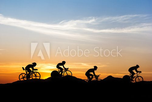 Fototapeta Cycling at mountain