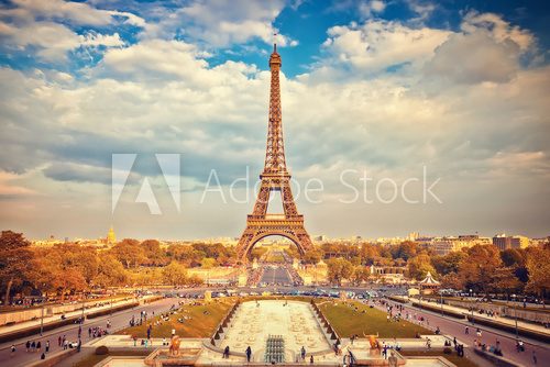 Fototapeta Eiffel Tower at summer sunny evening, Paris