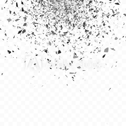 Fototapeta Explosion cloud of black pieces. Confetti. Vector