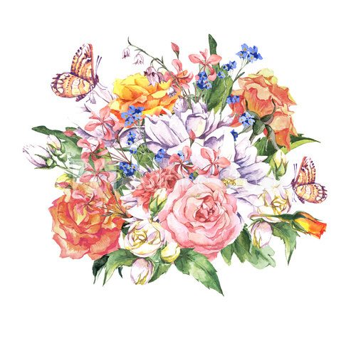 Fototapeta Floral Greeting Card with Blooming Jasmine
