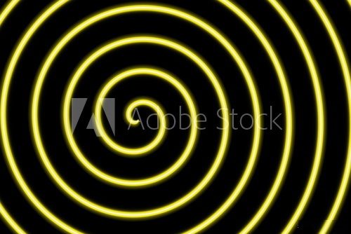 Fototapeta Illustration of a black background with a yellow spiral