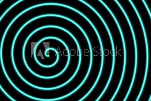 Fototapeta Illustration of a neon blue spiral