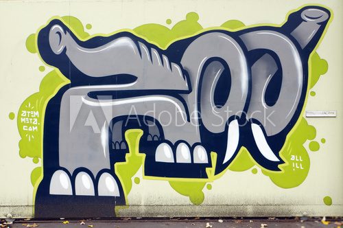 Fototapeta kÃ¼nstlerisches Graffito am KÃ¶lner Zoo