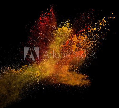 Fototapeta launched colorful powder