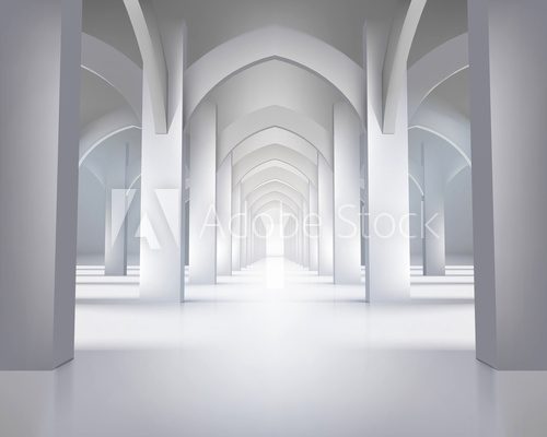 Fototapeta Long hallway. Vector illustration.