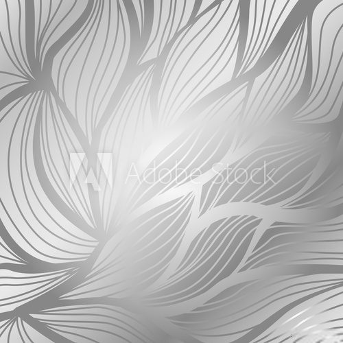 Fototapeta Luxury silver vintage floral vector abstract background