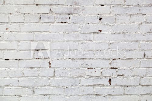 Fototapeta Old White Brick Wall Background