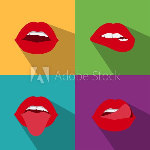 Fototapeta pop art woman lips