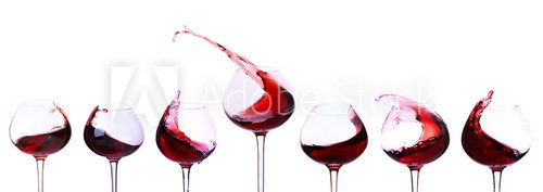 Fototapeta Red wine isolated on white