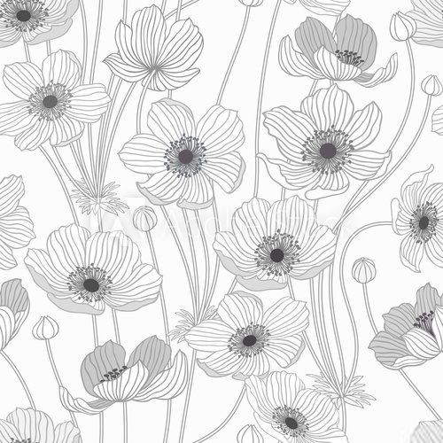 Fototapeta seamless pattern with summer flowers