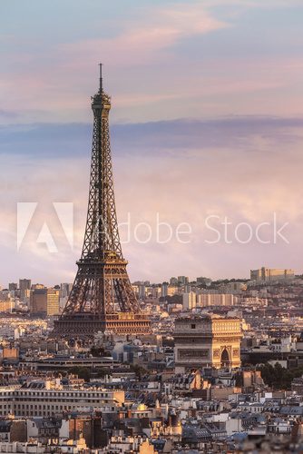 Fototapeta Tour Eiffel et Arc de Triomphe Paris France