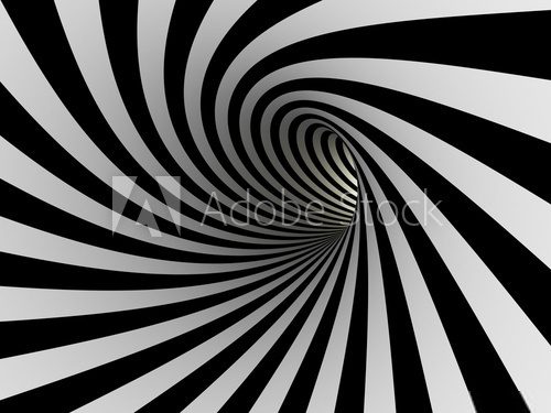 Fototapeta Tunnel of black and white lines