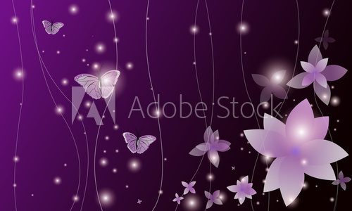 Fototapeta vector background with flowers and circles