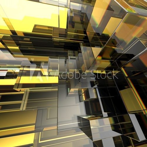 Fototapeta 3d abstract urban glass geometric background