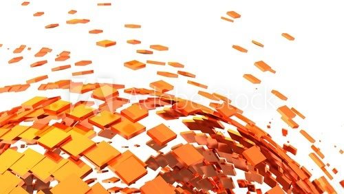 Fototapeta 3D Background - Orange Cyberspace 01