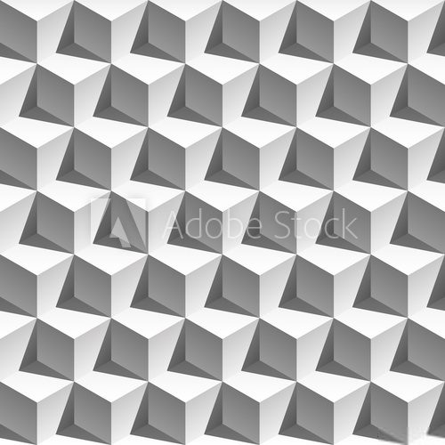 Fototapeta 3D effect white cubes with shadows modern pattern