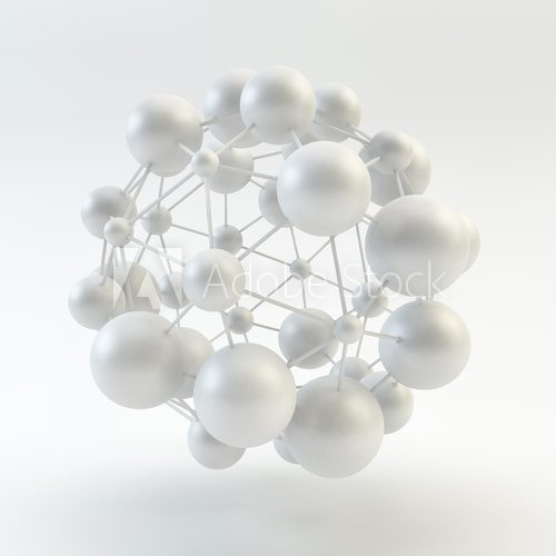 Fototapeta 3D Molecule structure background. Graphic design. Vector Illustration.