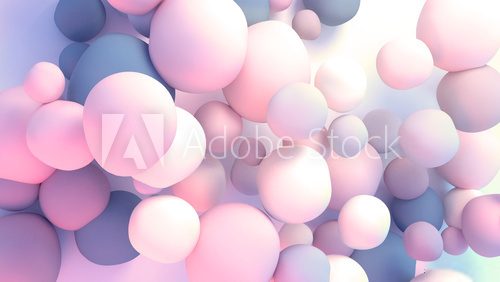 Fototapeta 3d rendering picture of colorful balls. Abstract wallpaper and background.