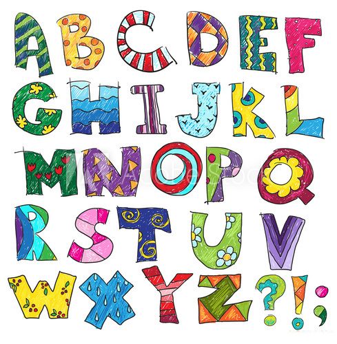 Fototapeta ABC. Kids funny alphabet, vector