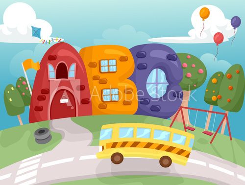 Fototapeta ABC School Bus Stop