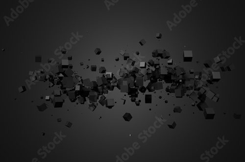 Fototapeta Abstract 3D Rendering of Chaotic Cubes.