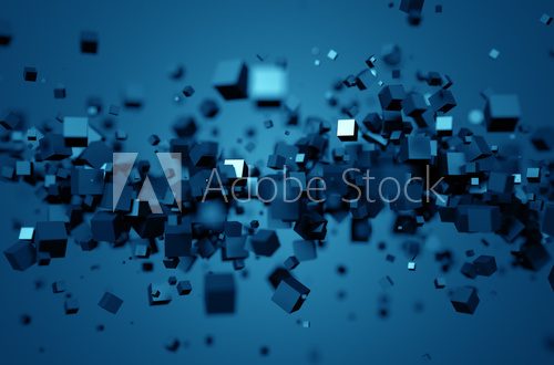 Fototapeta Abstract 3D Rendering of Chaotic Cubes.