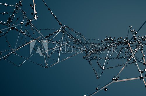 Fototapeta Abstract 3D Rendering of Chaotic Metal Structure.