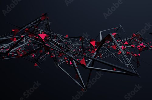 Fototapeta Abstract 3D Rendering of Chaotic Structure.