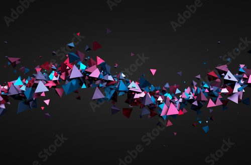 Fototapeta Abstract 3D Rendering of Flying Particles.