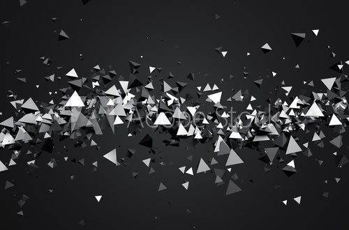 Fototapeta Abstract 3D Rendering of Flying Pyramids.