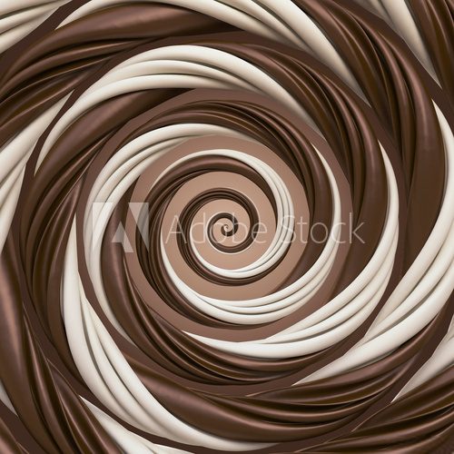 Fototapeta abstract chocolate cream spiral background