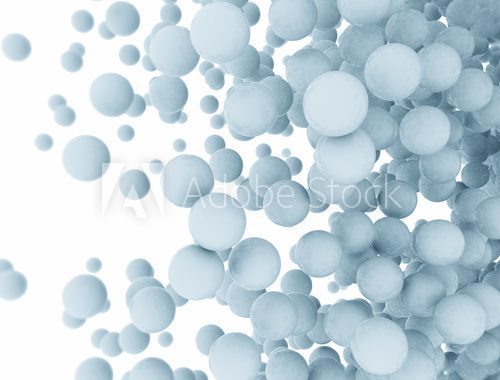 Fototapeta Abstract floating spheres isolated on white background