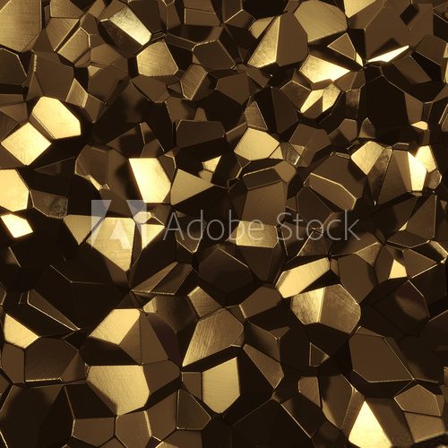 Fototapeta Abstract golden high tech geometric 3d background 