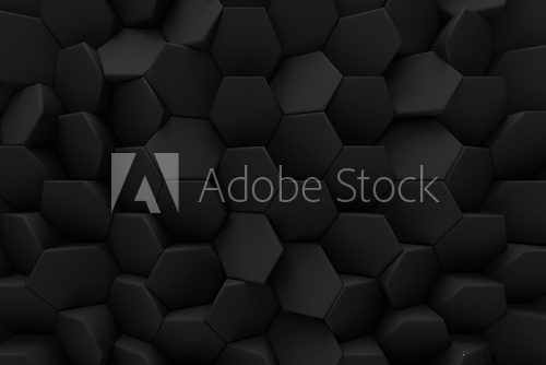 Fototapeta abstract hexagon black bee hive modern technology background 3d render