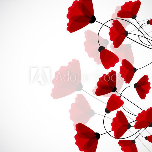 Fototapeta Abstract nature background. Red poppy flowers.