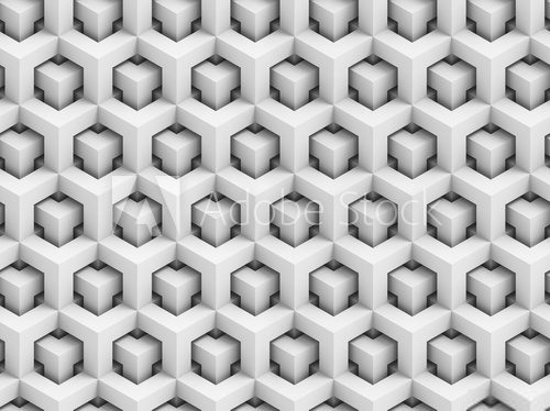 Fototapeta Abstract polygonal 3D seamless pattern - geometric box structure background