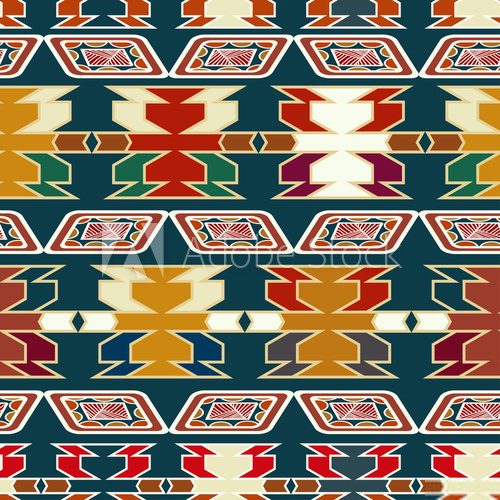 Fototapeta Abstract seamless ethnic Aztec pattern. Vector illustration.