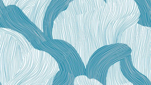 Fototapeta Abstract seamless pattern featuring fluid shape lines with soft neutral blue and pink tones