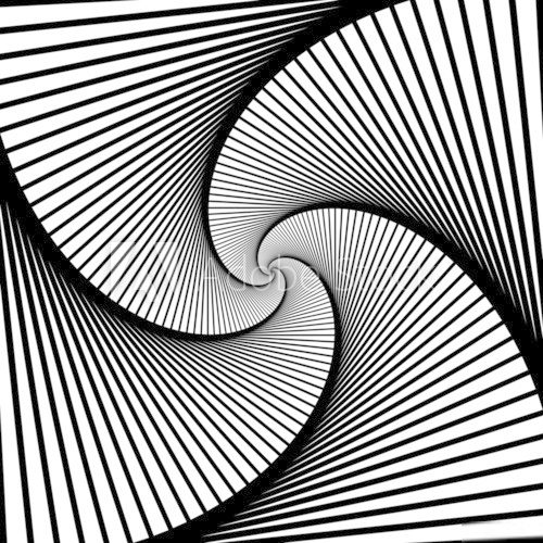 Fototapeta Abstract spiral lines black and white vector background