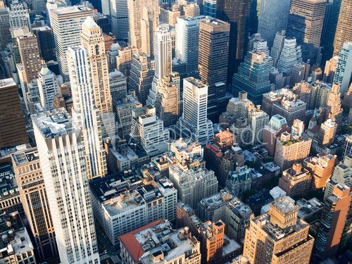 Fototapeta Aerial view of midtown New York City