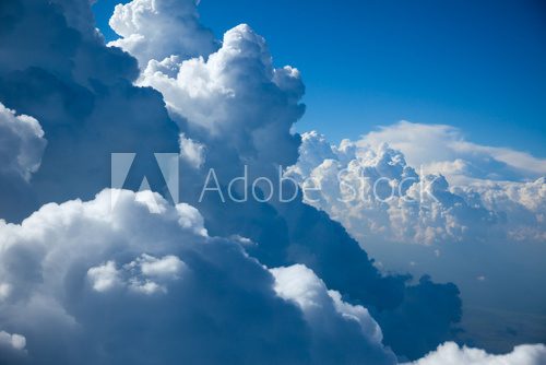 Fototapeta Aerial view of  Sky and close-up Clouds