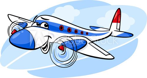 Fototapeta air plane cartoon illustration